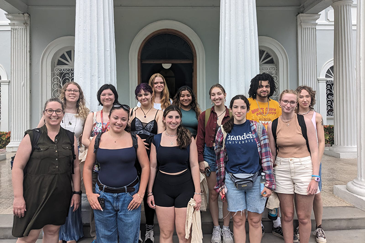 Students with Professor Sally Warner in Puerto Rico