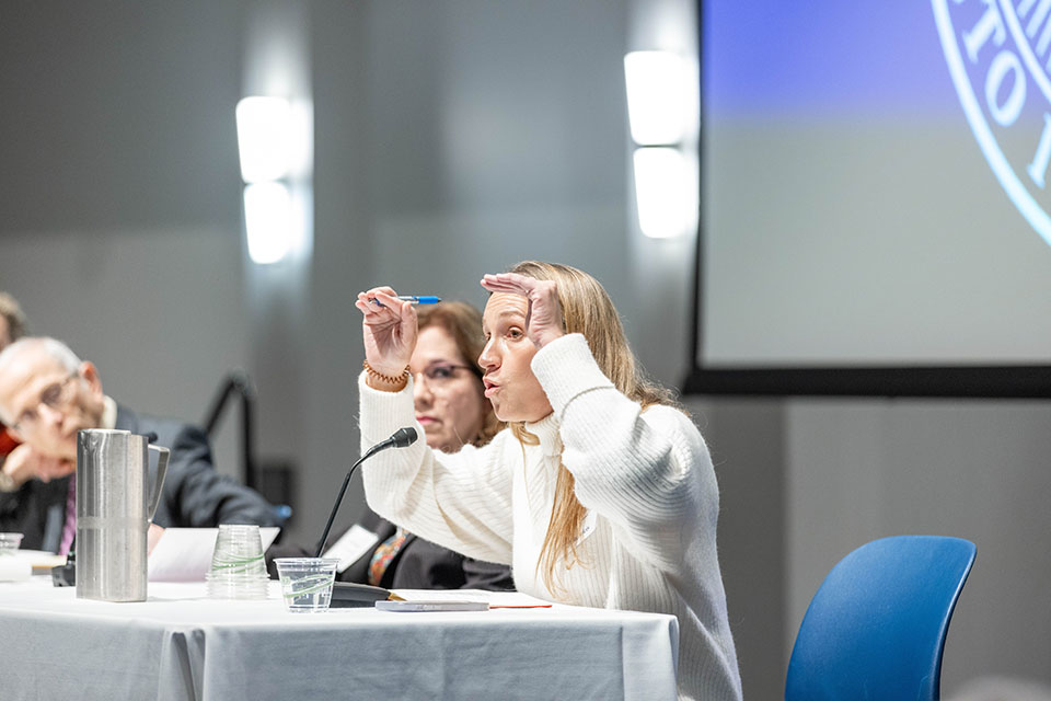 Dr. Rachel Fish speaking as part of panel