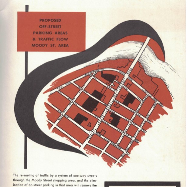 A vintage mapping plan of the Whitney Avenue parking lot