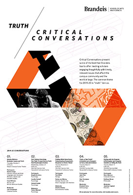 Critical Conversations poster outlining 5 upcoming talks
