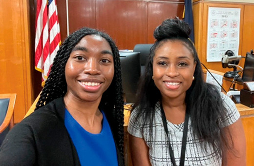 Jolecia Saunderson ’24 and Shakiva Pierre ’07