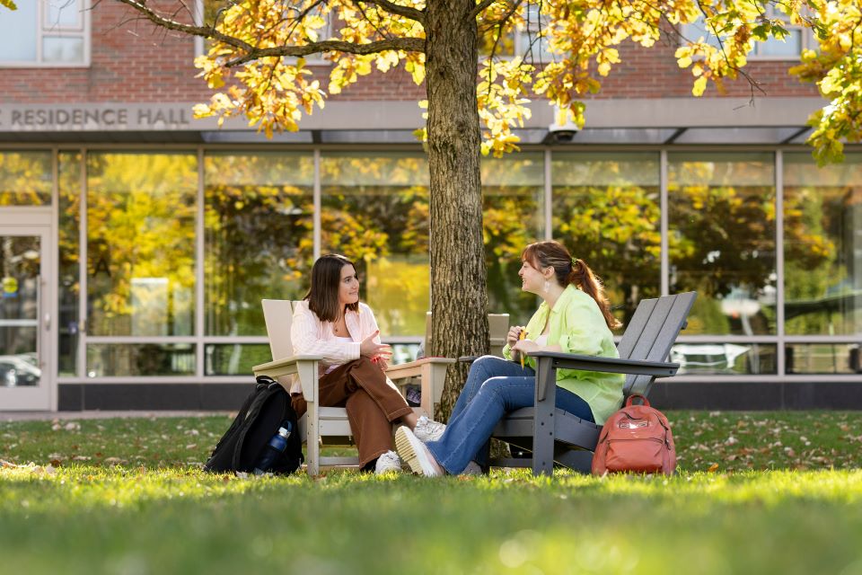 Two students in a conversation