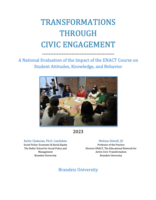 Cover of Volume 1 of the “Transformations Through Civic Engagement”