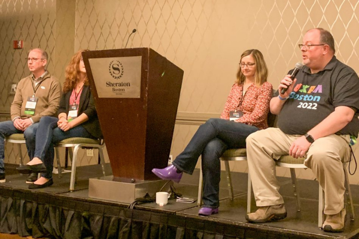 “Design of Design Education” Panel at UXPA Boston | From left to right: Jason Reynolds, Amy Heymans, Eva Kaniasty, and Chris Hass