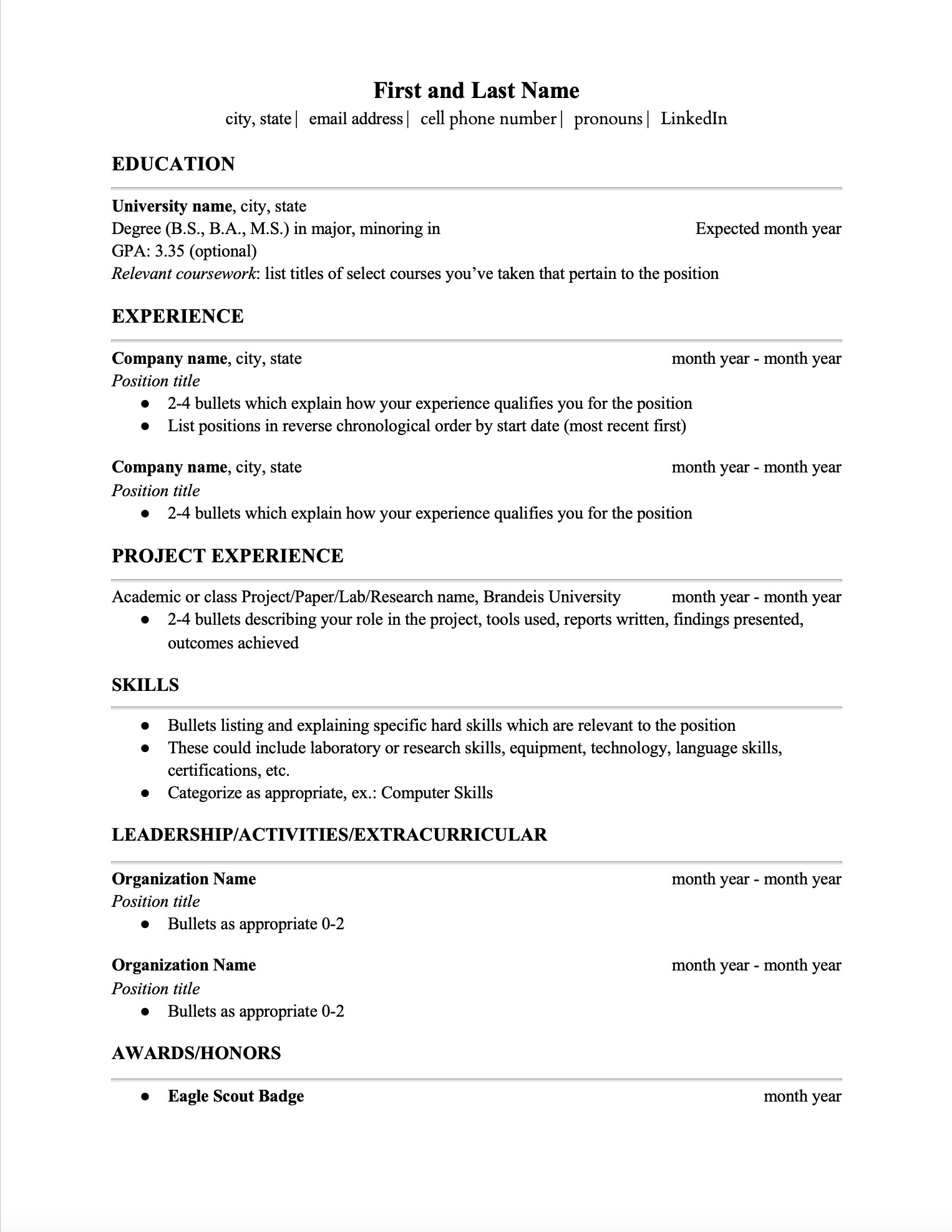 high school student resume sample no experience