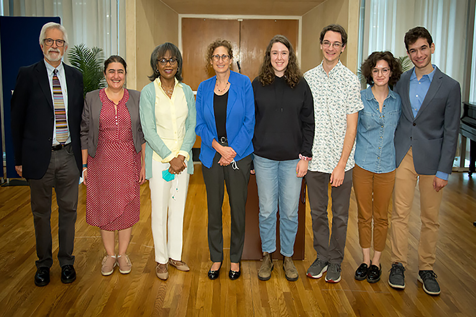 L to R: David Katz, Naghmeh Sohrabi, Anita Hill, Susan Birren, Amalia Ben-Porath, Chris Martin, Gonny Nir, Cooper Gottfried 