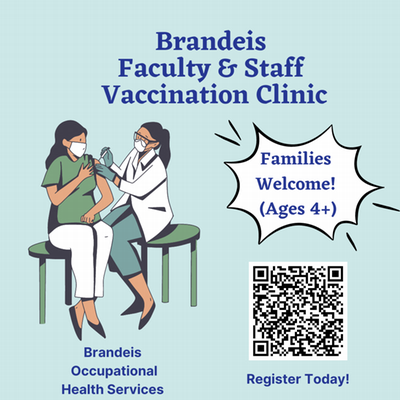 faculty and staff vaccine clinic, image of woman receiving vaccine 