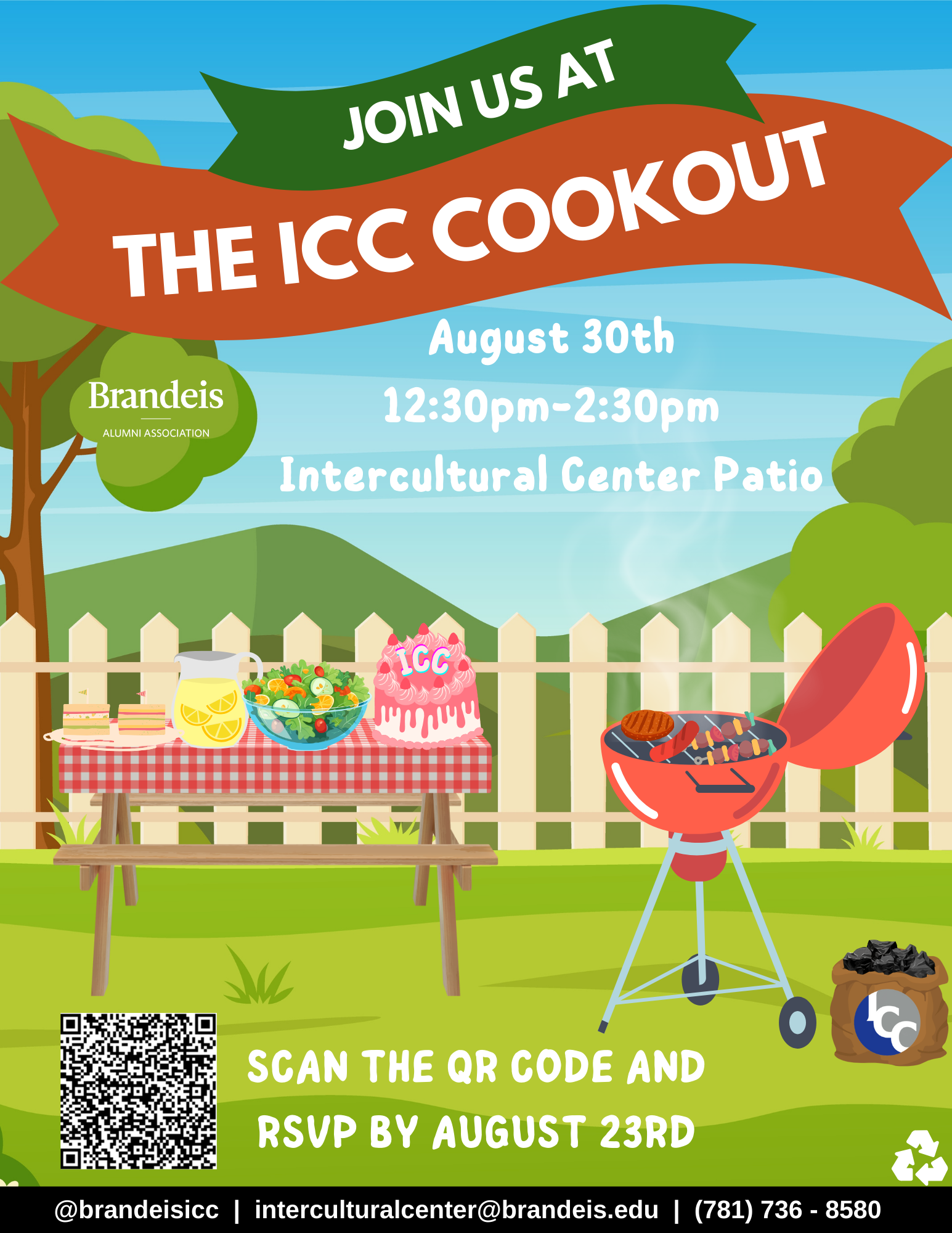 Let's Get together for the ICC Cookout. Friday, September 1 from 12:30 p.m. - 2:30 p.m. Intercultural Center Patio (Across from East Quad)
