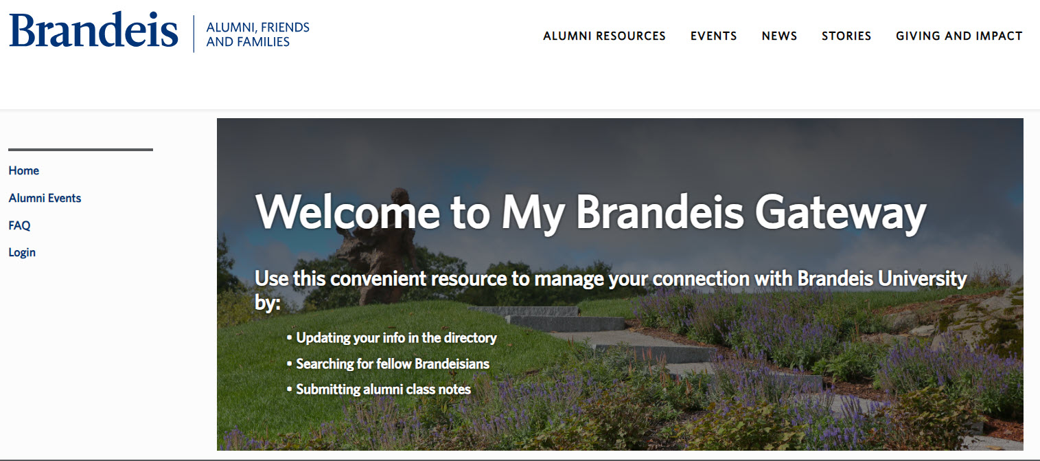 The landing page for mybrandeisgateway.brandeis.edu