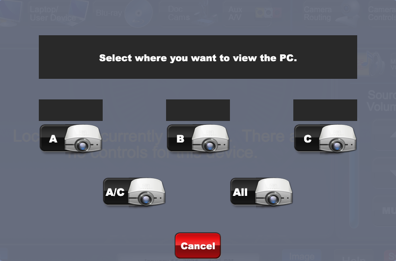 Gerstenzang 123 projector selection page