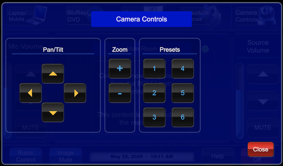 camera controls page