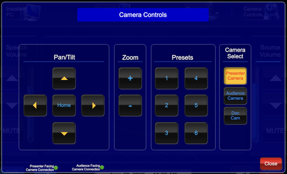 camera controls page