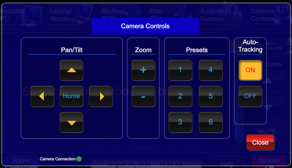 camera controls page