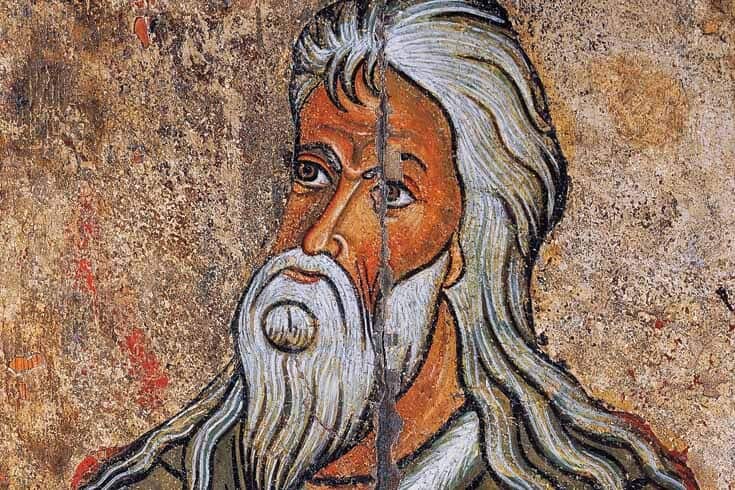 A 13th-century Byzantine image of the prophet Elijah from the Monastery of Saint John Lampadistis in Cyprus.