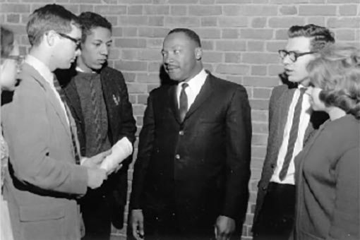 Martin Luther King visiting Brandeis