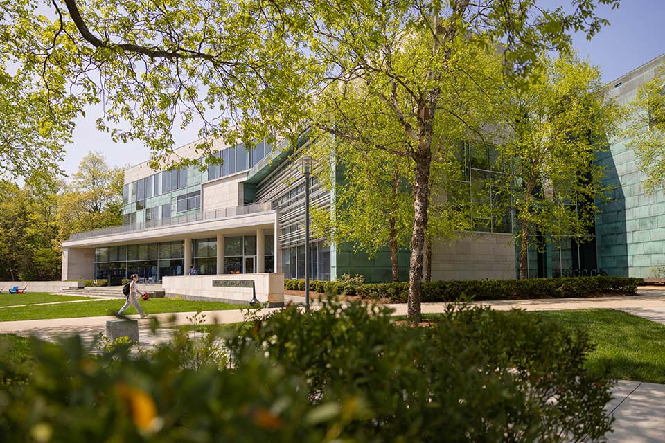 Shapiro Campus Center in spring
