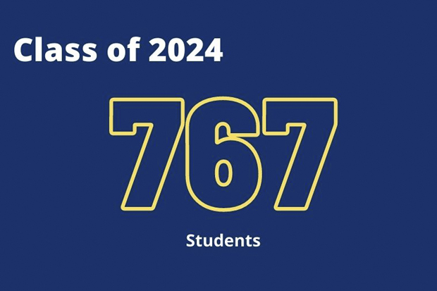 class of 2024 graphic regarding 767 students
