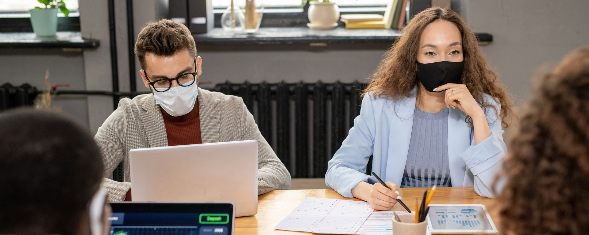 Healthcare professionals meeting to discuss key data