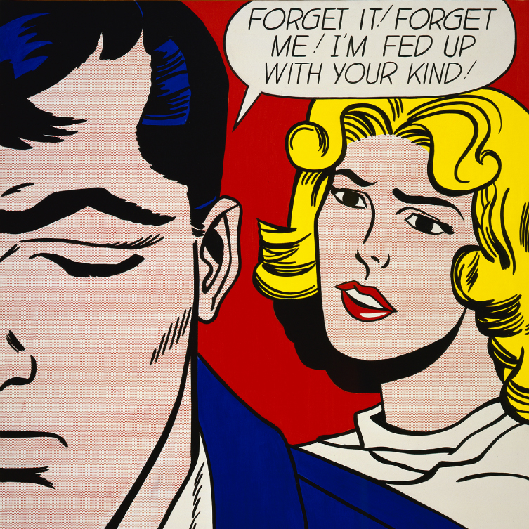 detail of the Roy Lichtenstein painting "Forget It! Forget Me!"