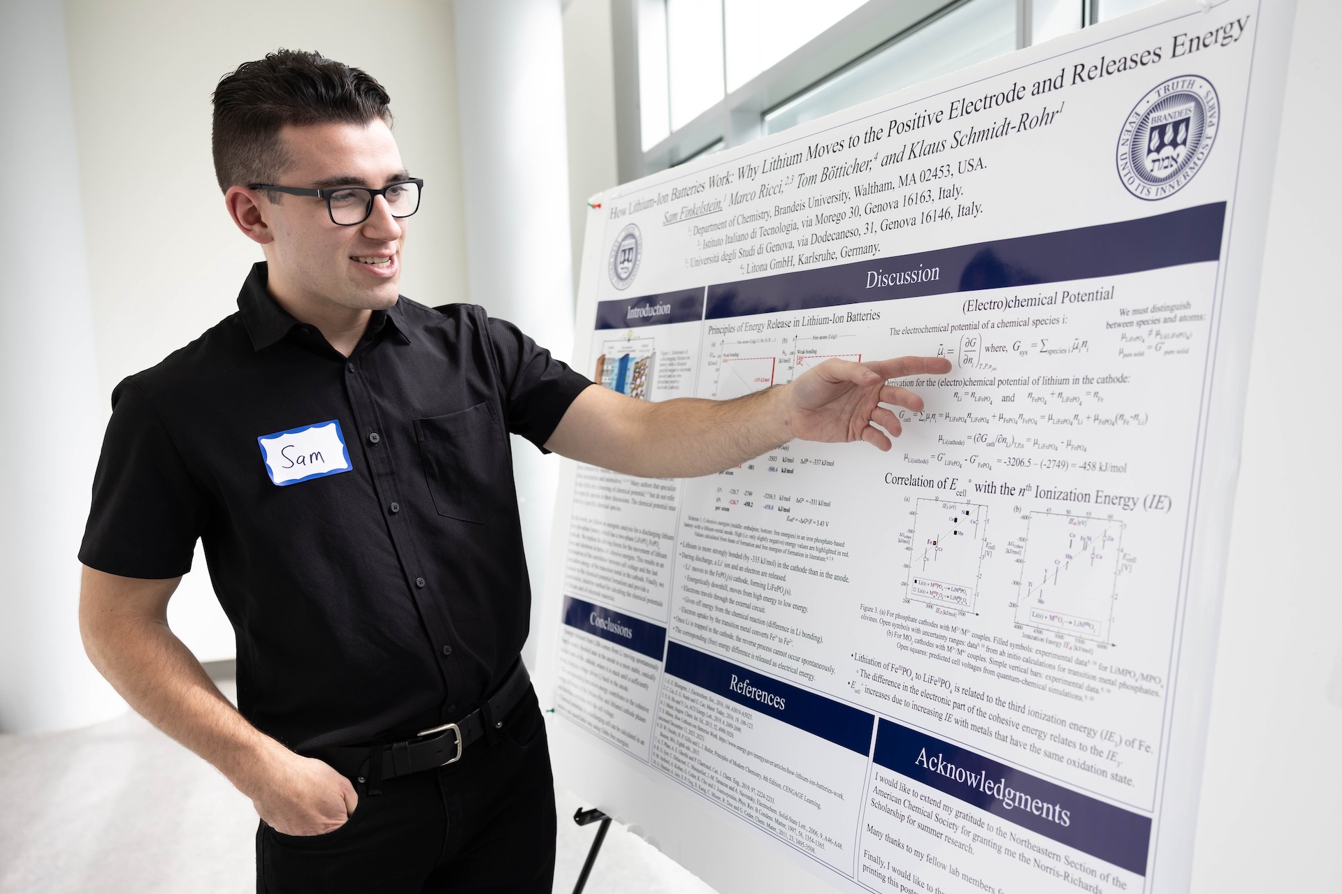 Sam Finkelstein presents at a poster session