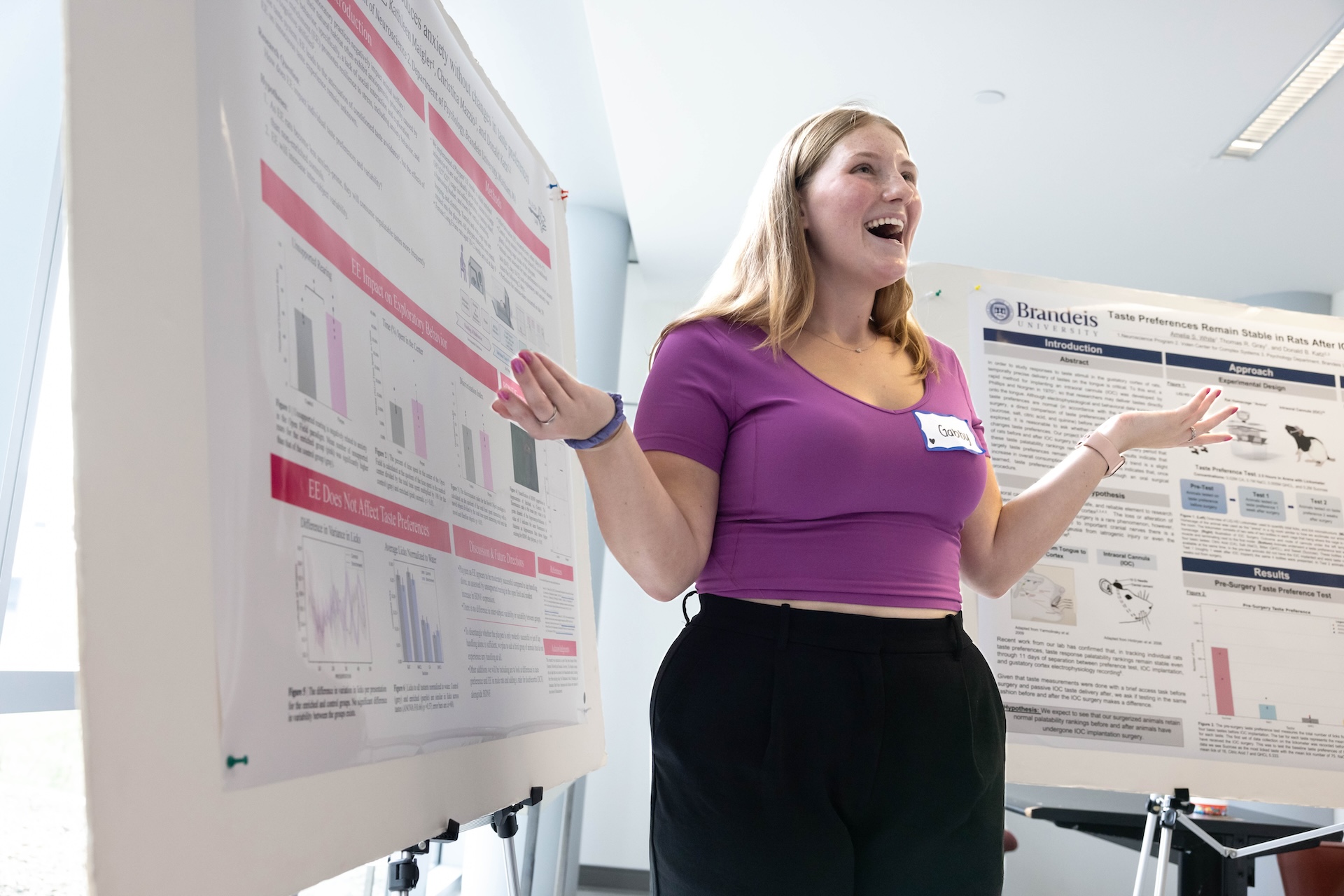 Gabby Wernick presents at a poster session