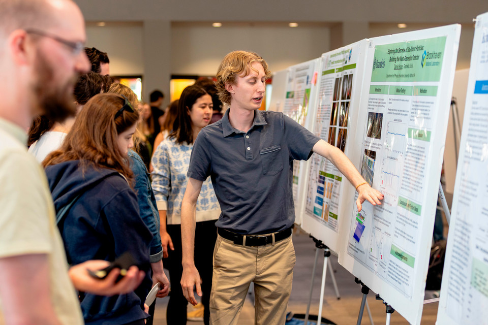 Daniel house discusses his research to his peers at the 2025 URCC symposium